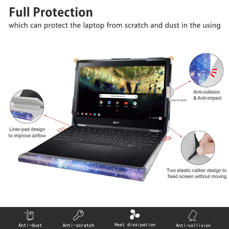 Alapmk Protective Case for Acer Chromebook Spin 511 R752TN R753T R756TN/CHROMEBOOK Spin 311 R721T R722T/R723T/Chromebook 311 C721 C722/Chromebook 511 C741L[Not fit CHROMEBOOK 311 C733T] 11.6",Galaxy - Image 5
